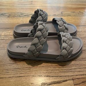 Qupid braided slides/Jonna braided strap slide sandal (Pink Lily)